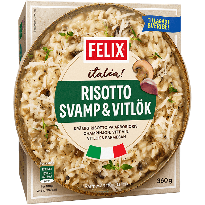 Huvudbild Felix Risotto Svamp Vitlök